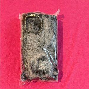 Gray Faux Fur Phone Case